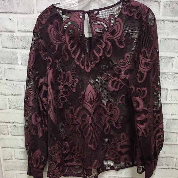 Torrid Burgundy Lace Blouse - Picture 3 of 3